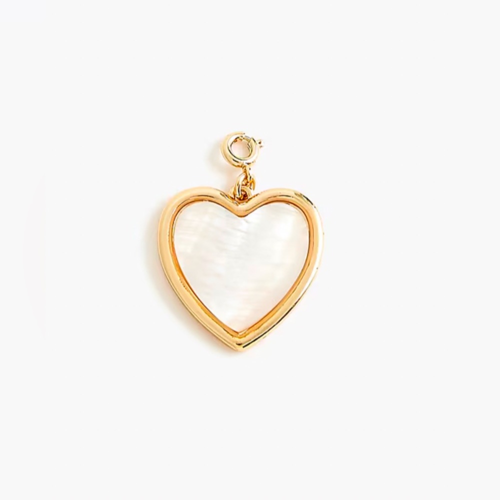 Gold and White mother of pearl Heart charm from Jcrew New